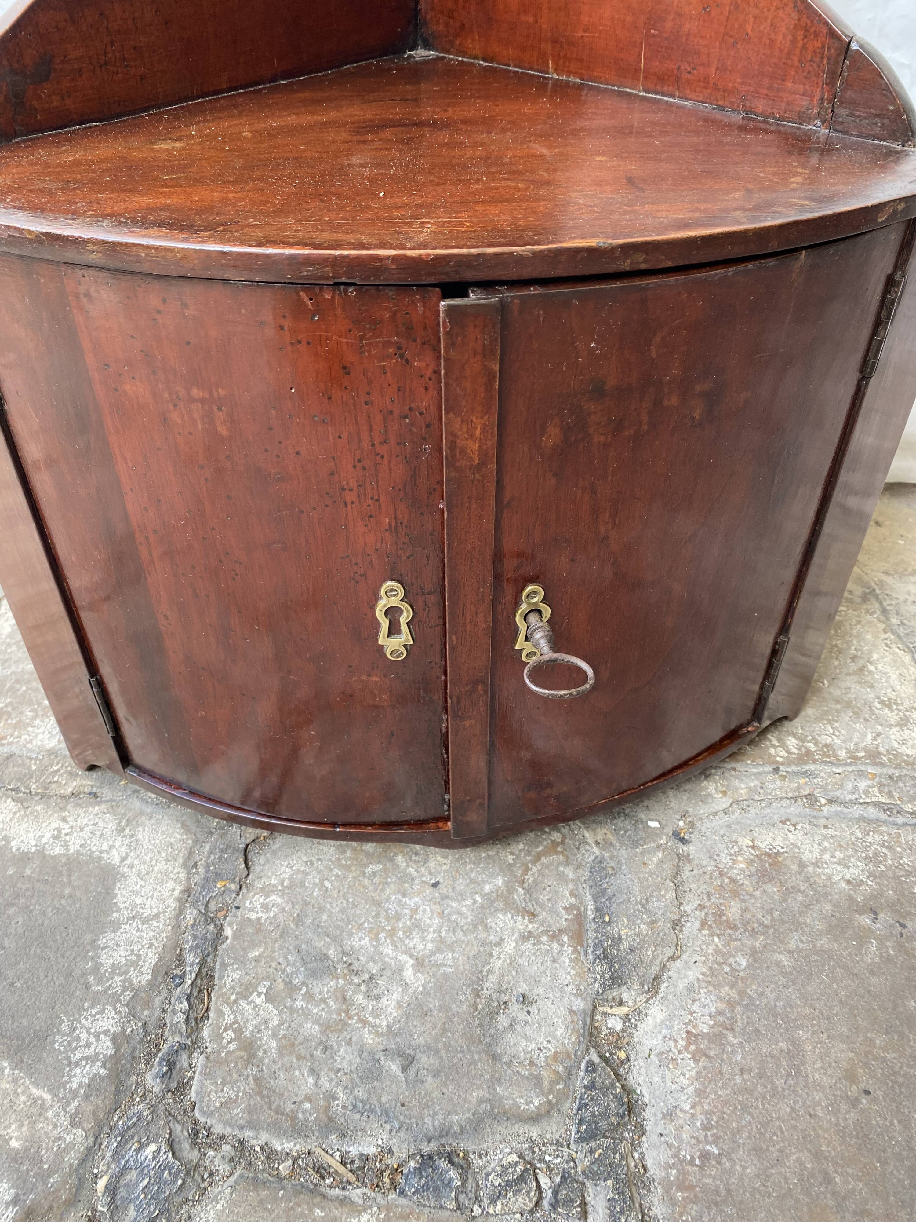 19th century mahogany corner wall shelf