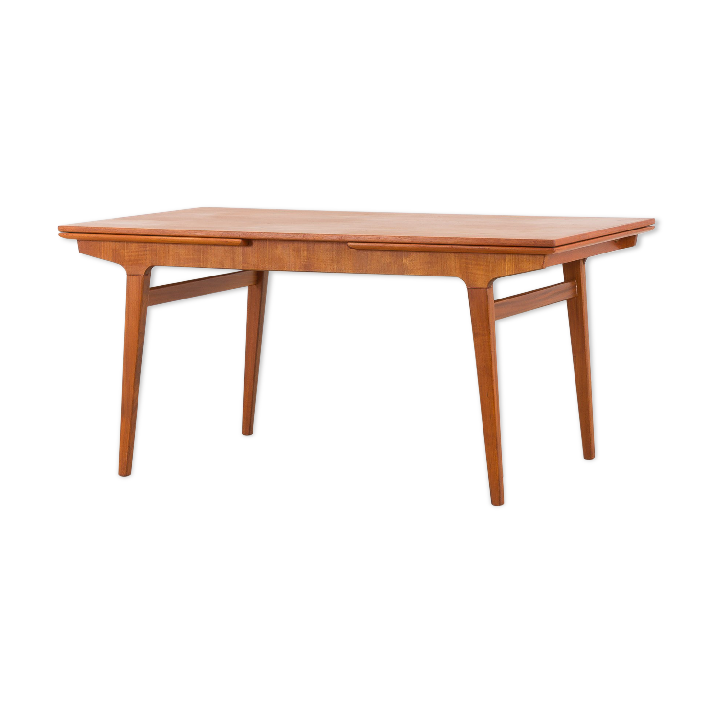Teak extension dining table with concealed panels, Denmark, 60s