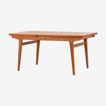 Table à manger extensible en teck avec panneaux cachés, Danemark, années 60