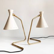 Pair of Italian "cocotte" lamps, 1950s design.