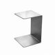 Minimalist Brushed Stainless Steel Side Table, Contemporary Sculptural
