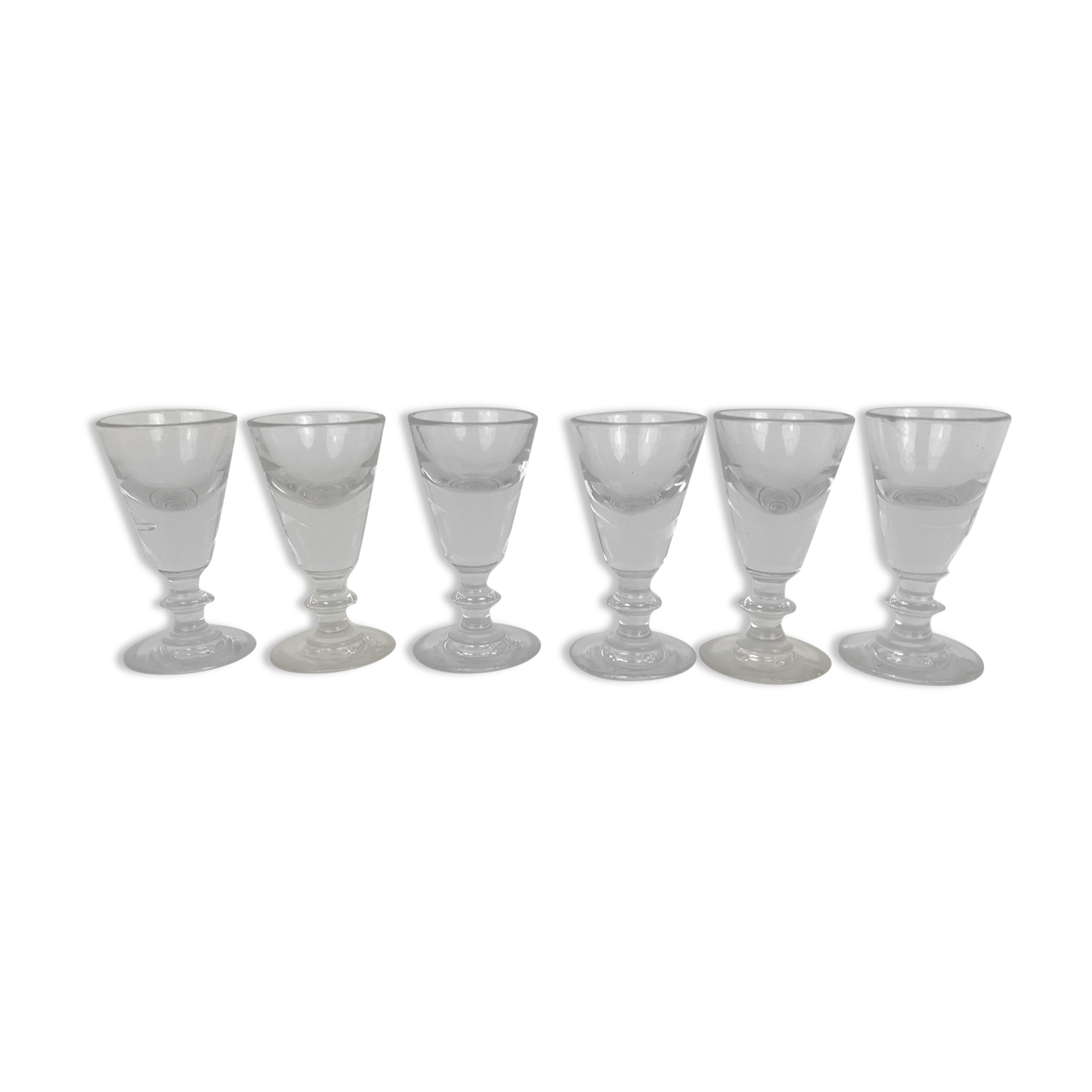 Set of 6 glasses thick ass bar bistro antique vintage