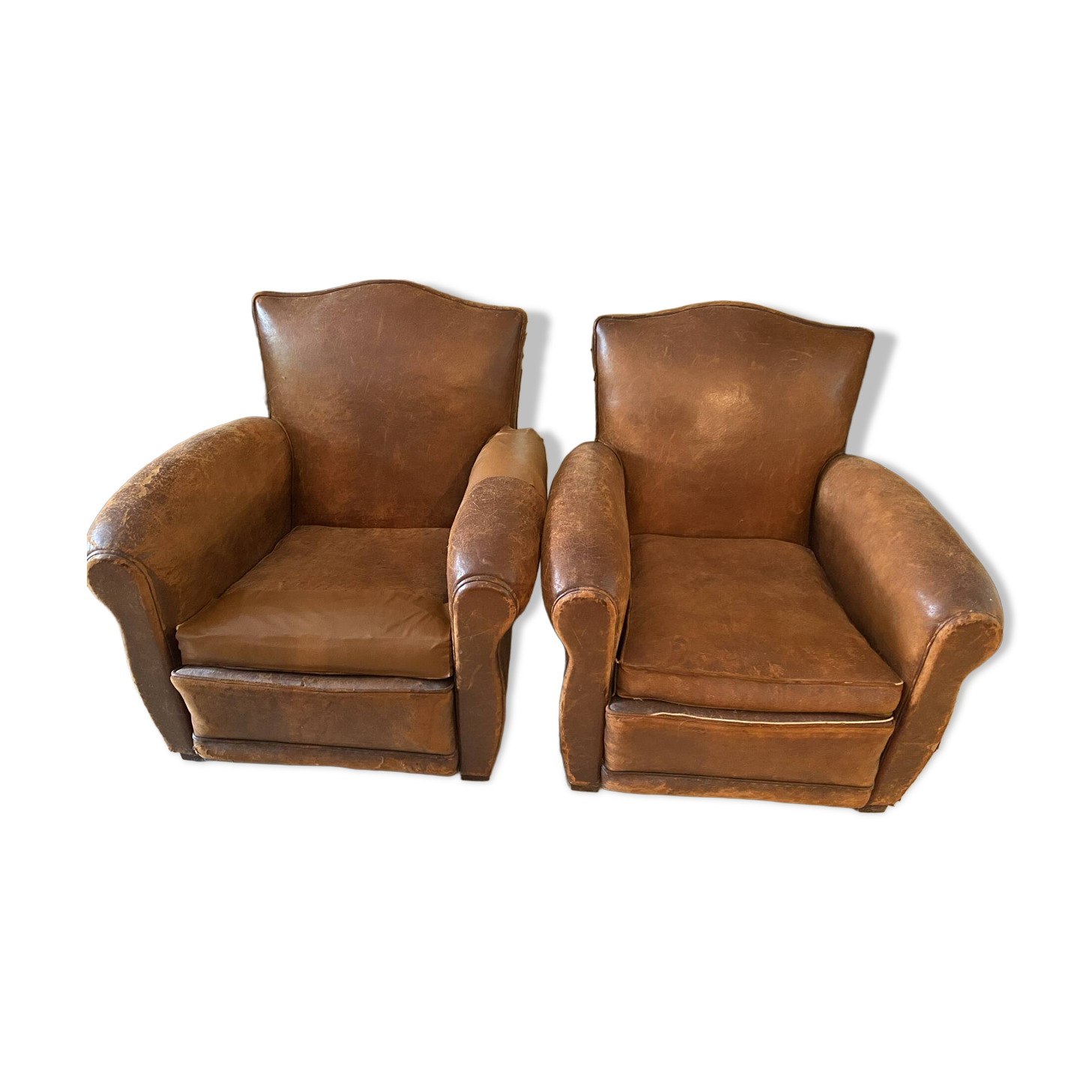 2 vintage club armchairs