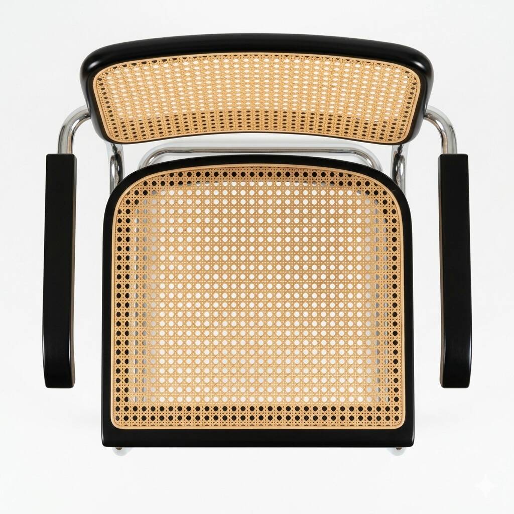 Cesca B64 black armchair Bauhaus Marcel Breuer, Italy