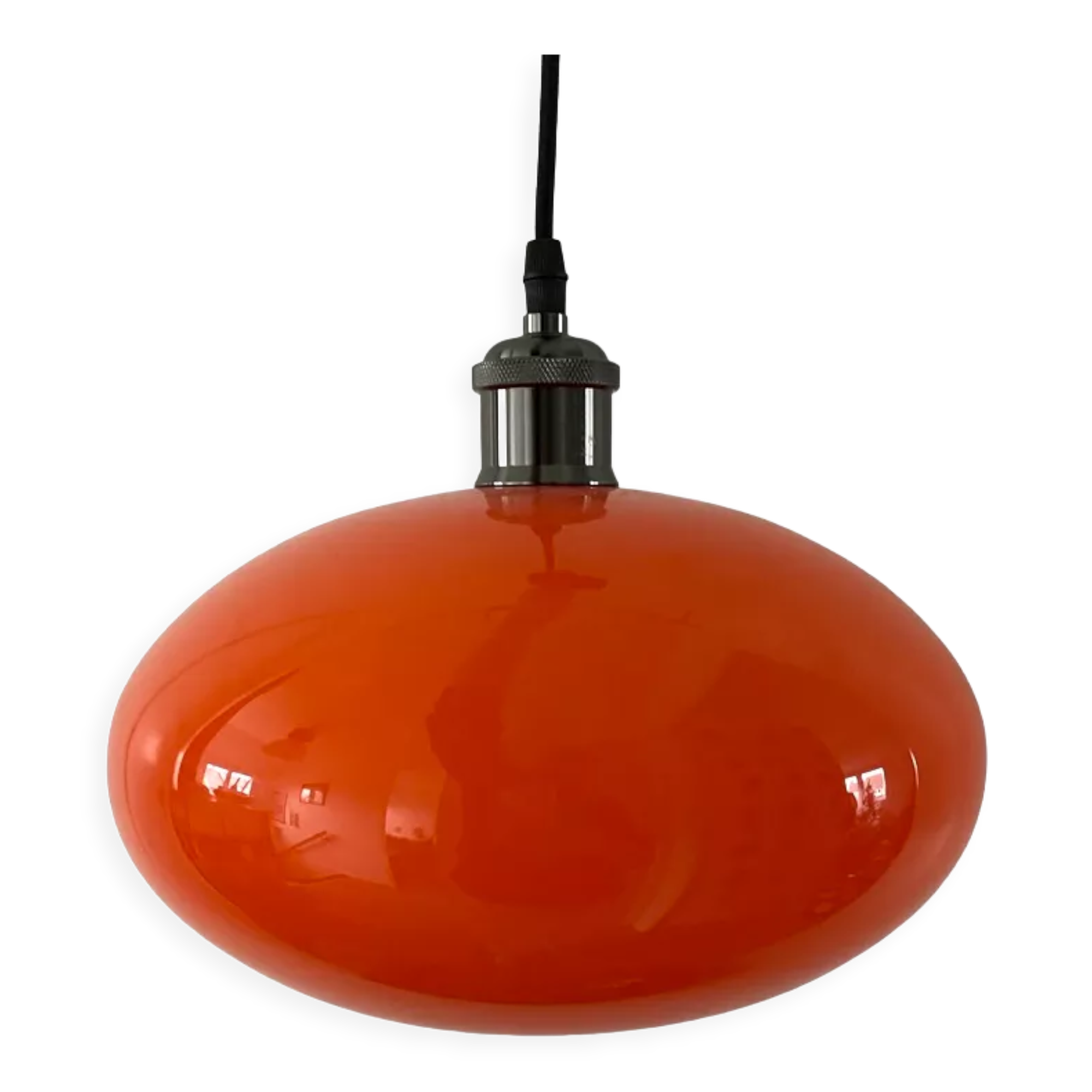 Newly electrified vintage orange pendant light