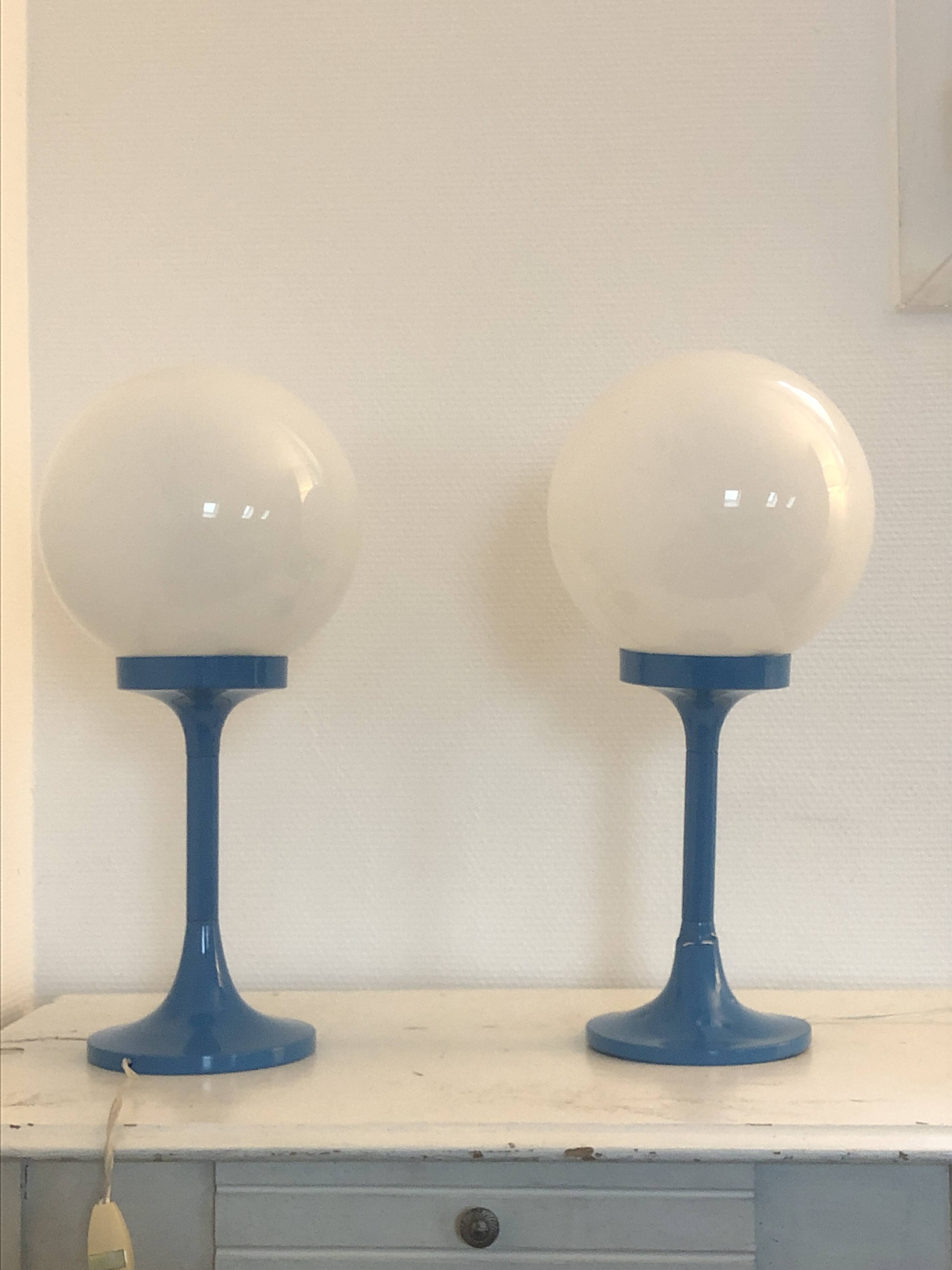 Two space age globe lamps from the 70s.