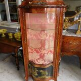 Asian decor rosewood marquetry showcase