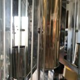 Chrome brass chandelier and cut crystal