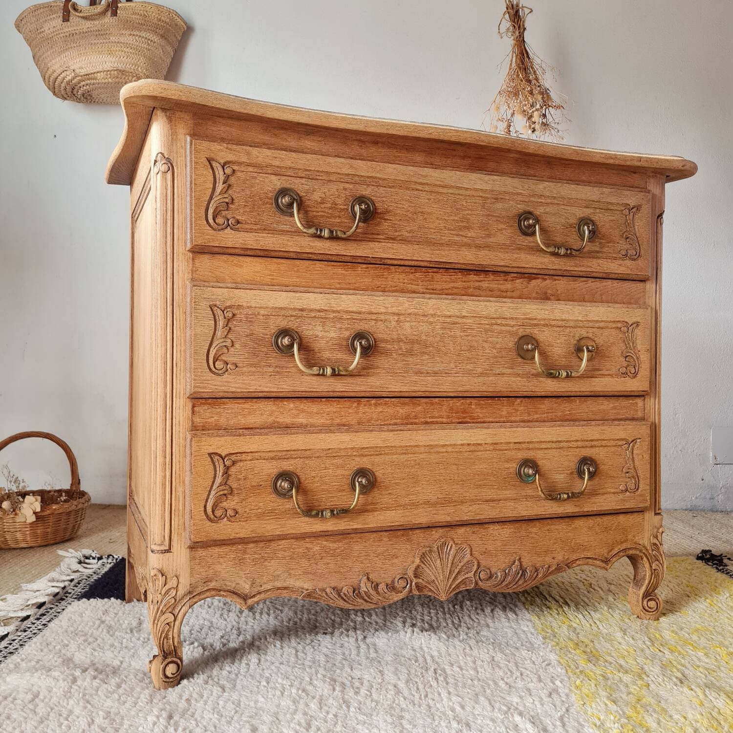 Antique solid wood commode
