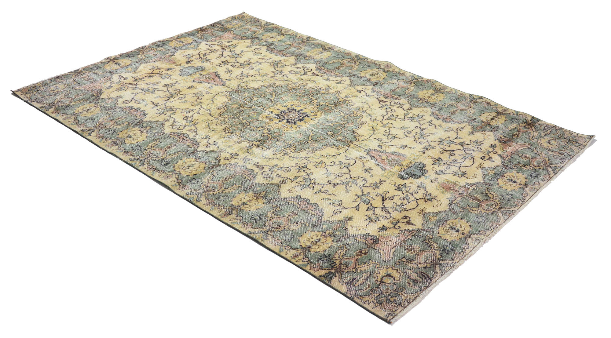 Anatolian handmade vintage rug 250 cm x 167 cm