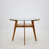 1960s Oak and Glass Coffee Table, Czechoslovakia