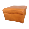 Ottoman on wheels vintage 70s caramel leather