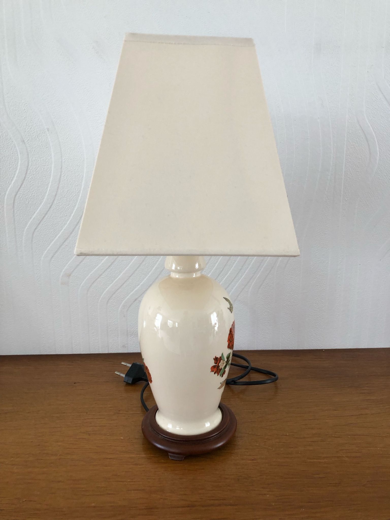 Bedside lamp vintage ceramic foot floral decoration