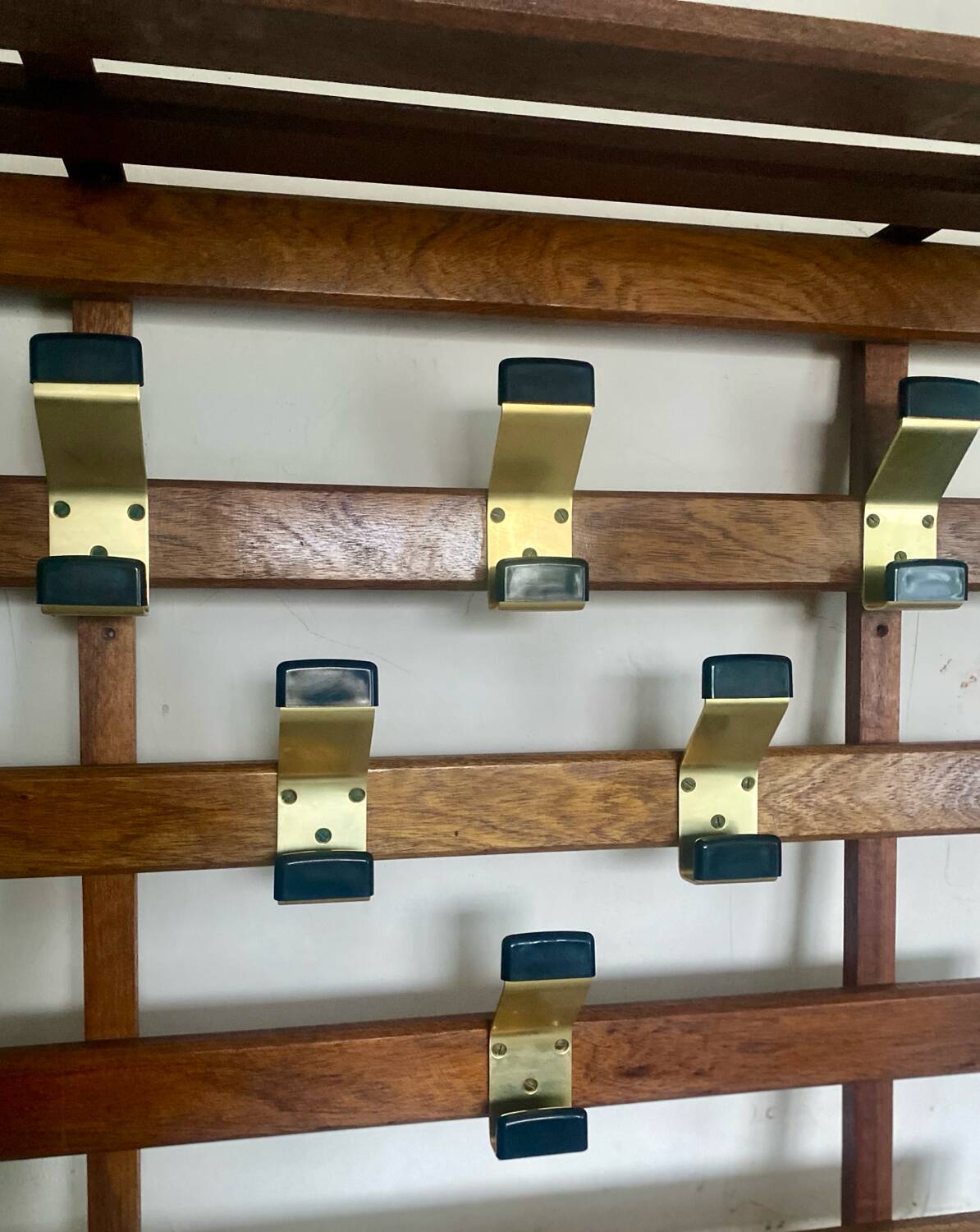 Vintage wall coat rack hooks circa