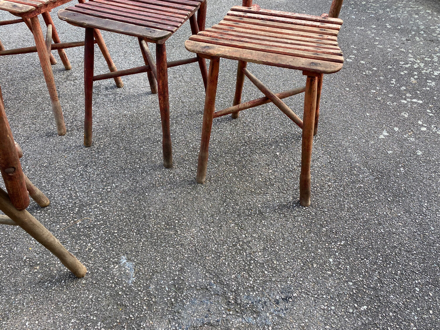 Set of 8 guinguette chairs 1920