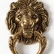 Lion Head Door Knocker in Solid Brass, Antique Door Handle