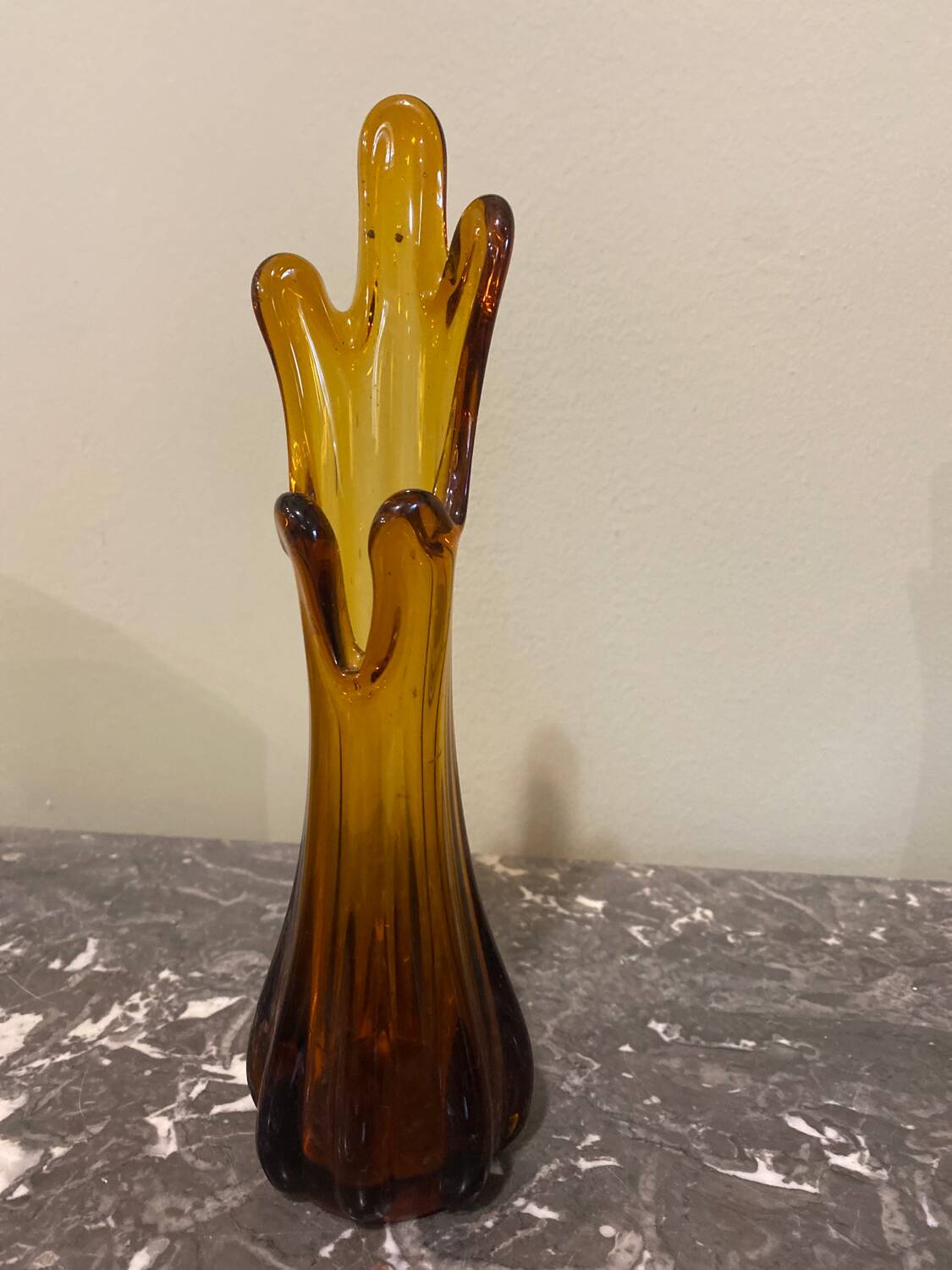 Amber glass vase