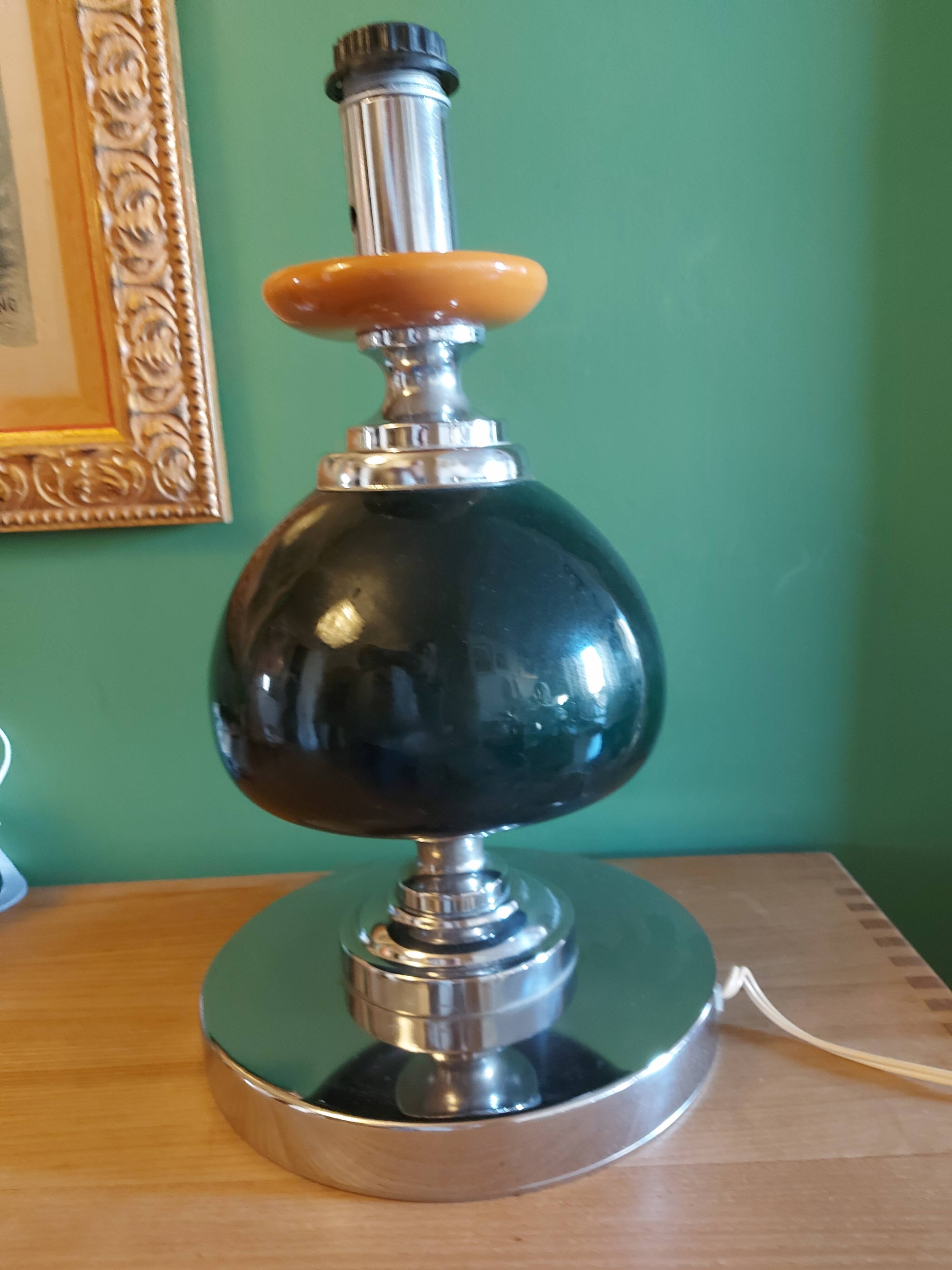 Large vintage 70'S lamp in aluminum and metal