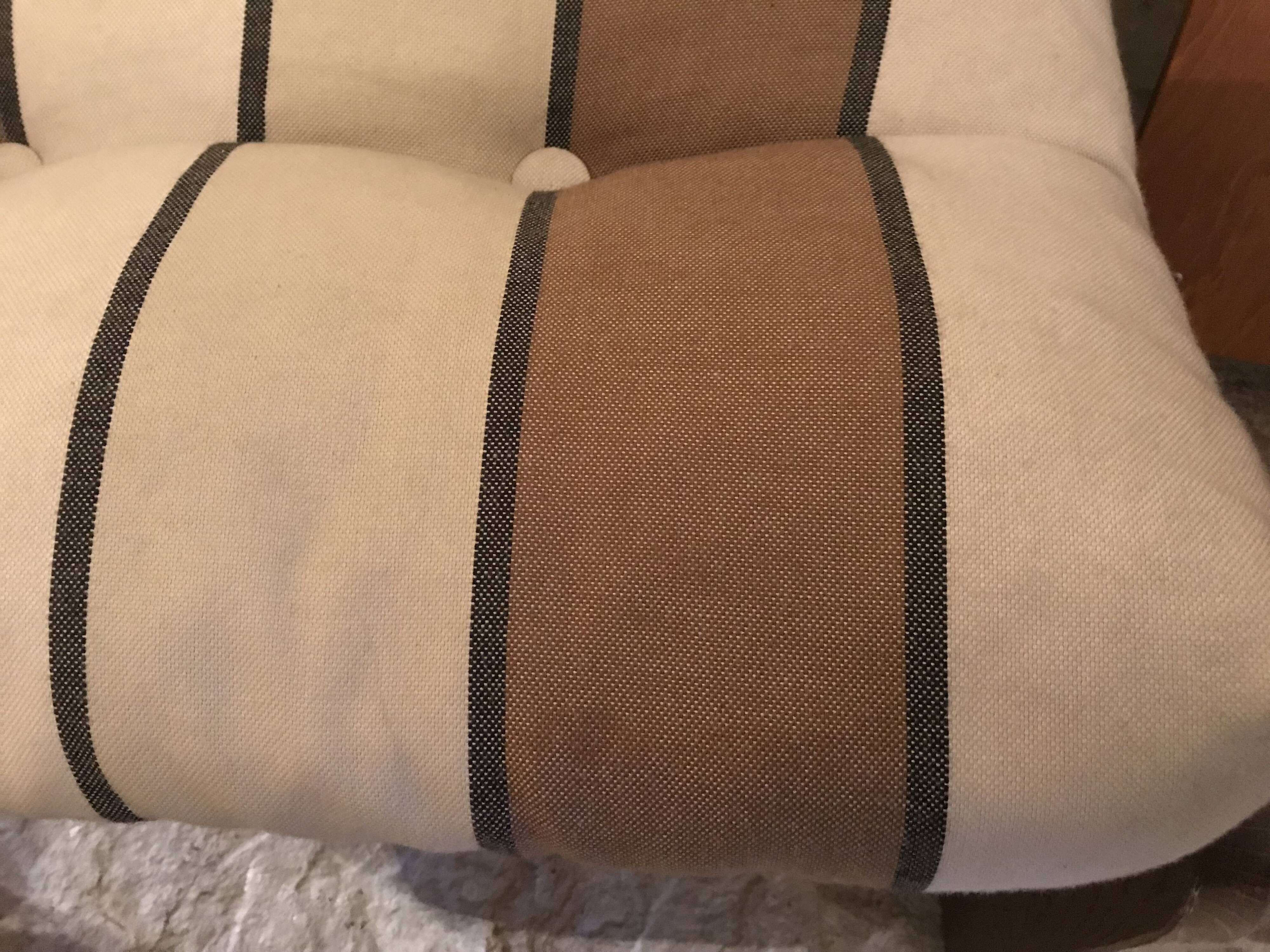 Vintage fireside chair and pouf circa 1980