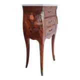 Antique bedside table in rosewood marquetry, Louis XV style