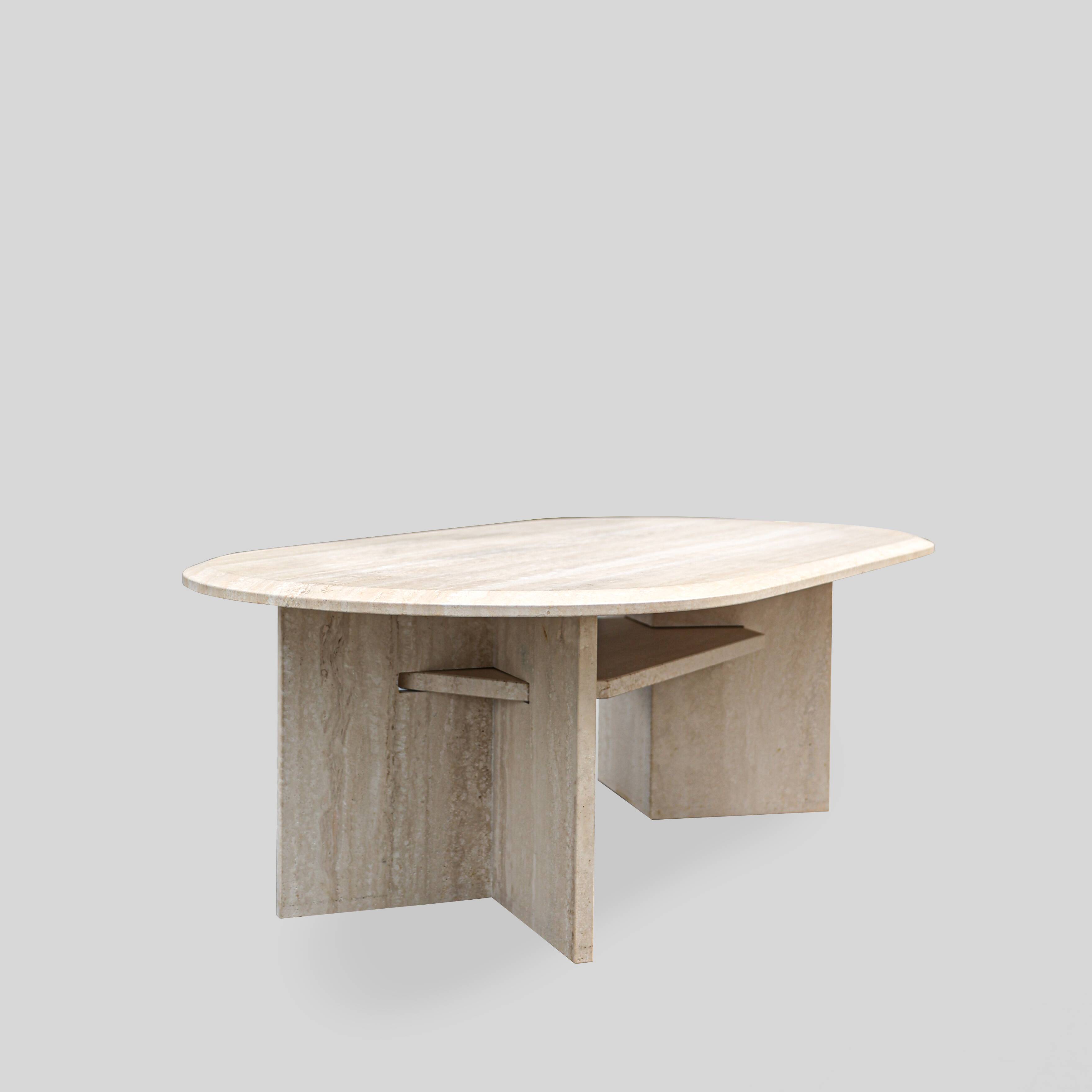Vintage Italian Travertine Coffee Table, 1970s.