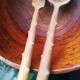 Saladier en palissandre et couverts