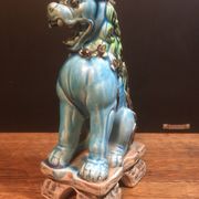 Chien de Foo Japon en céramique bleu