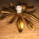 Vintage gold metal flower wall light