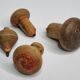 Set of 4 Antique Wooden Spinning Tops – Hand Painted Vintage Toys