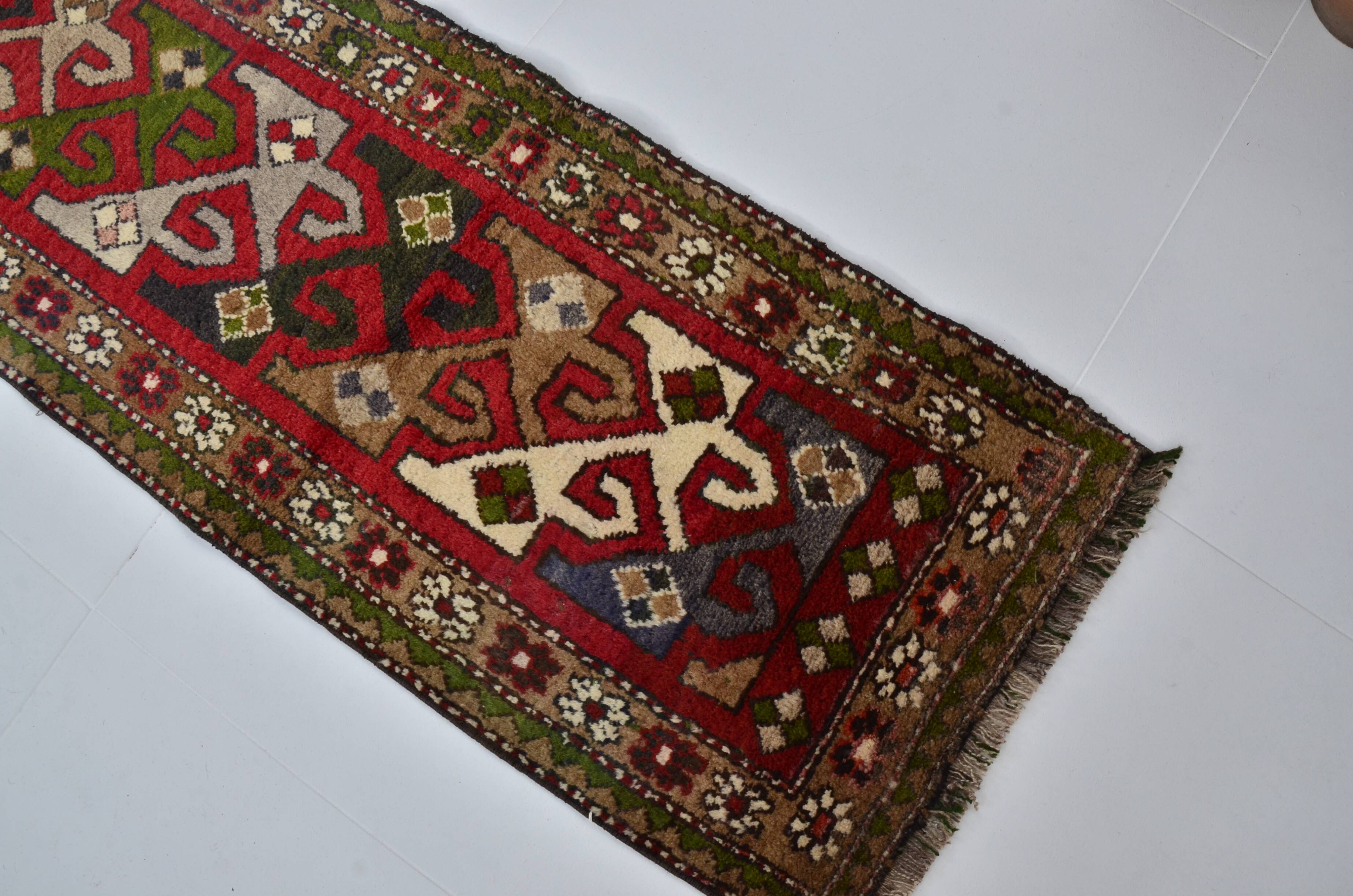 Vintage Handknotted Oushak Runner  sku 2154
