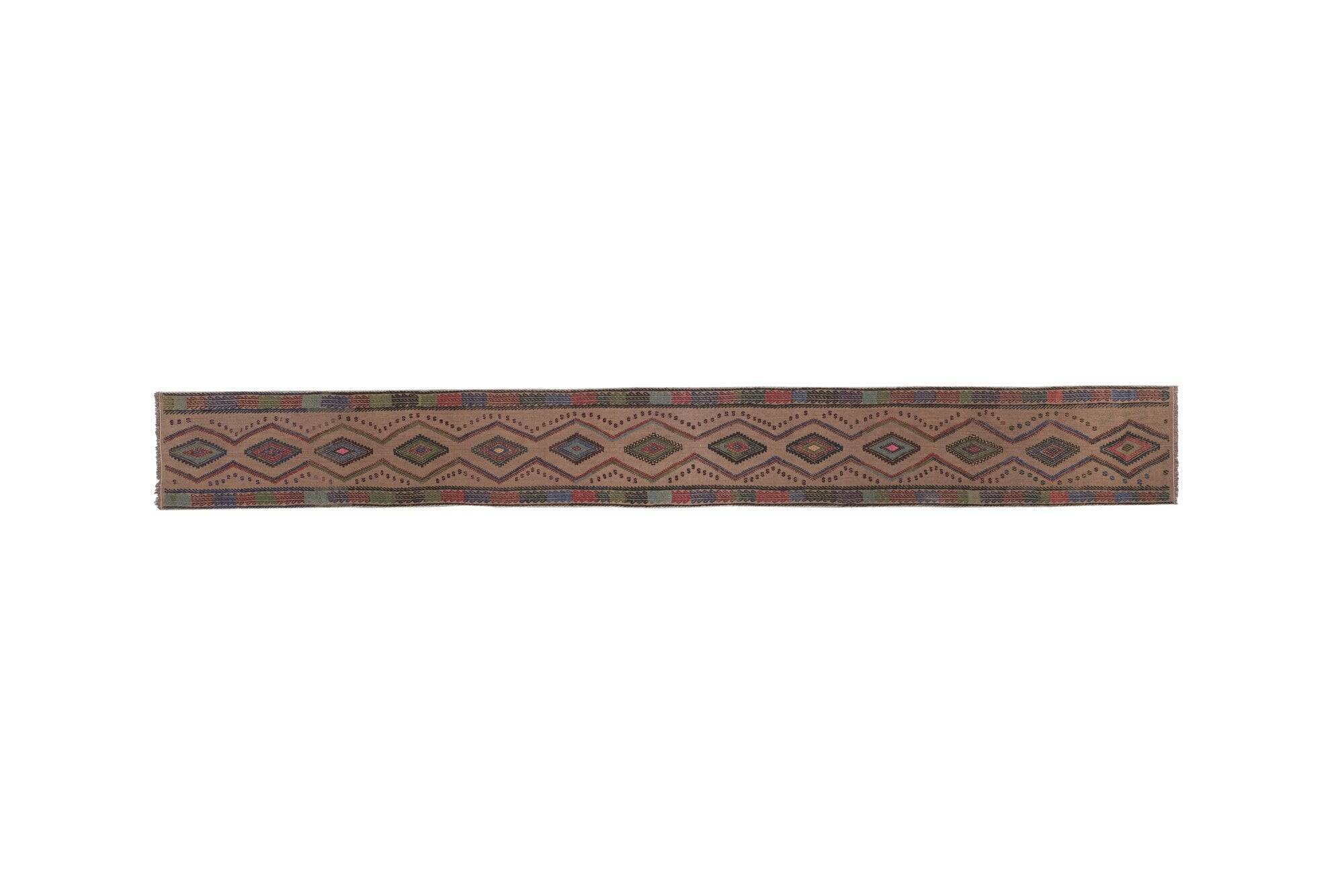 Vintage Turkish hallway rug 46x401 cm