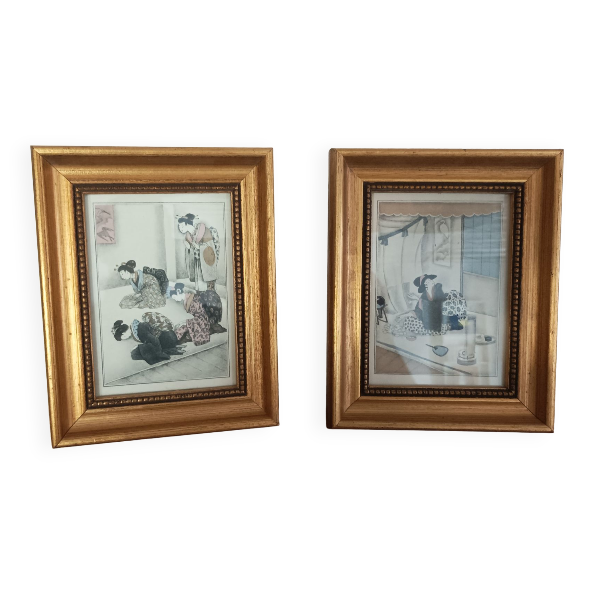 Duo of framed Japanese prints - Sylvain Sauvage 1936