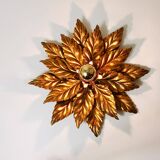 Hans Kögl Hollywood Regency Florentine Wall Light Ceiling Fixture in Gold Metal