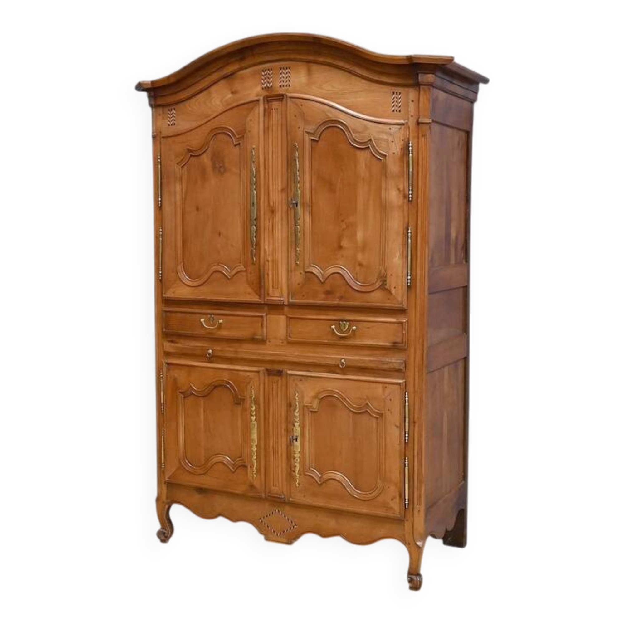 4-door cherry wood cabinet, regional work, Louis XV style – first part of the 19th century