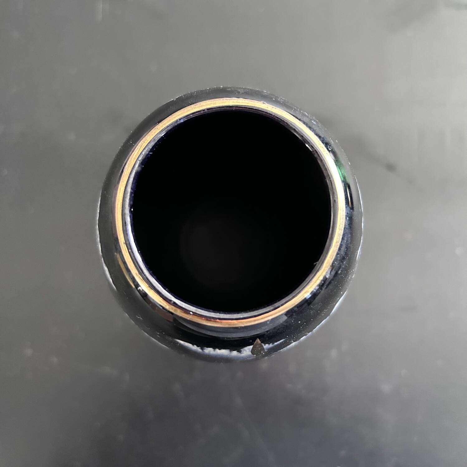 Black, white and gold art deco vase