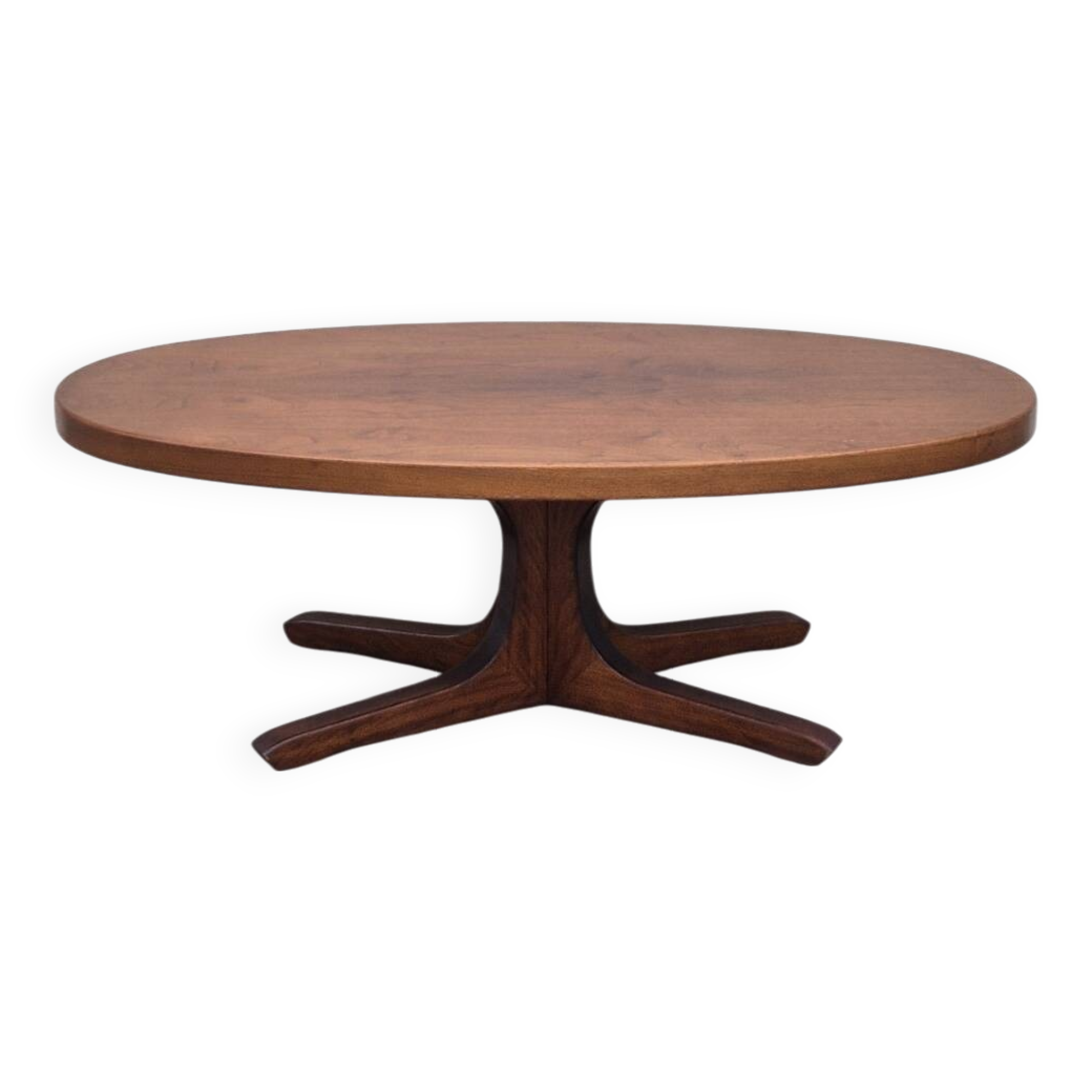 Baumann oval coffee table in teak 1950s vintage
