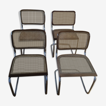 4 chaises modele B32 Marcel Breuer éditions Italiennes des 90