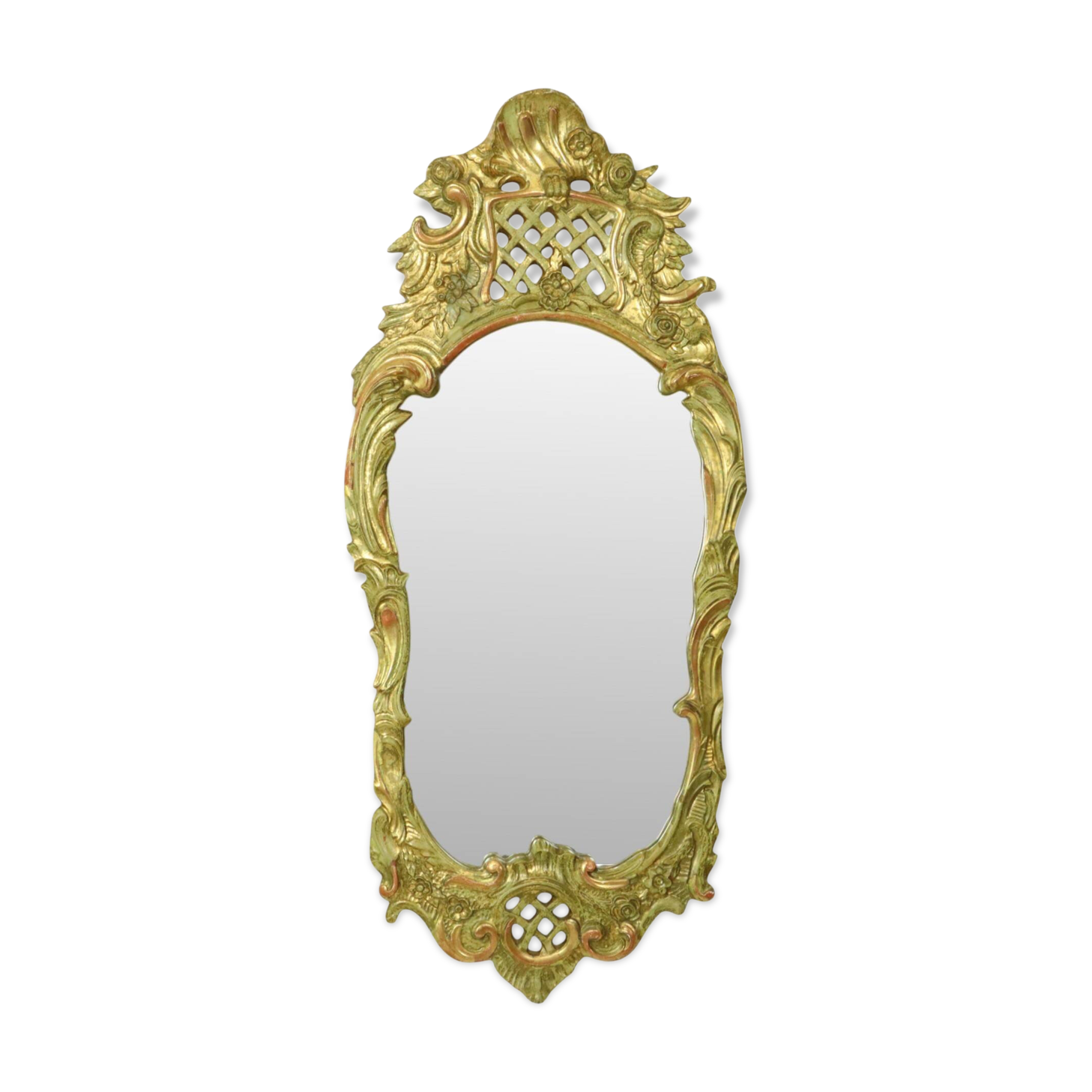 Large Swedish Mirror Gold Leaf Gilded Classic Rococo Style 119cm