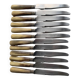 12 old large knives Horn handle Stainless steel blade