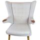 Teddy chair - Model AP 19 - Light grey Hallingdal fabric - Teak nails - Hans J. Wegner - P.P Møbler