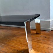 Table basse rectangulaire Italienne en verre fumé vintage 1970