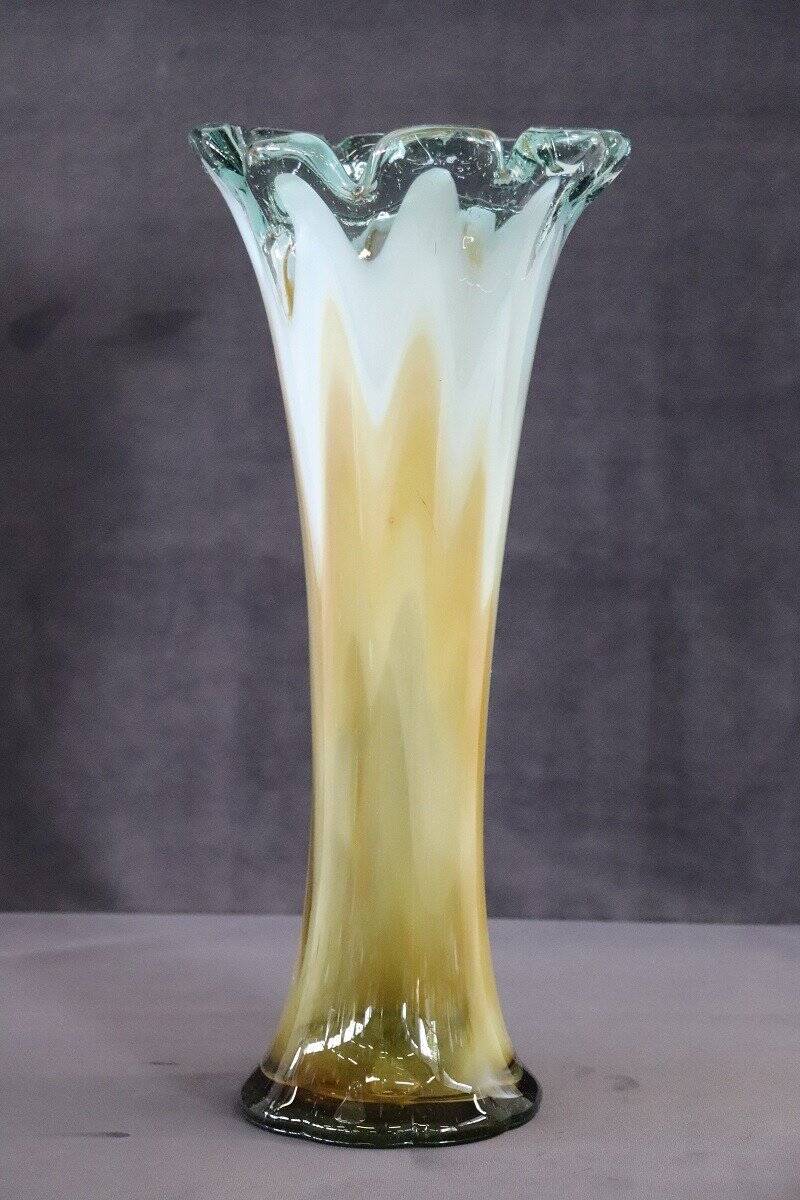 Vintage Italian Tall Vase In Murano Art Glass, 1960s
