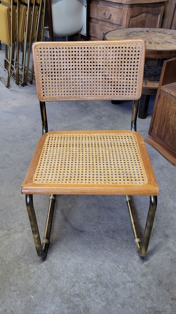 Chaise  de Marcel Breuer en cannage modèle B32