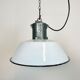 Industrial White Enamel Industrial Lamp with Cast Aluminium Top from EOW, 1950s