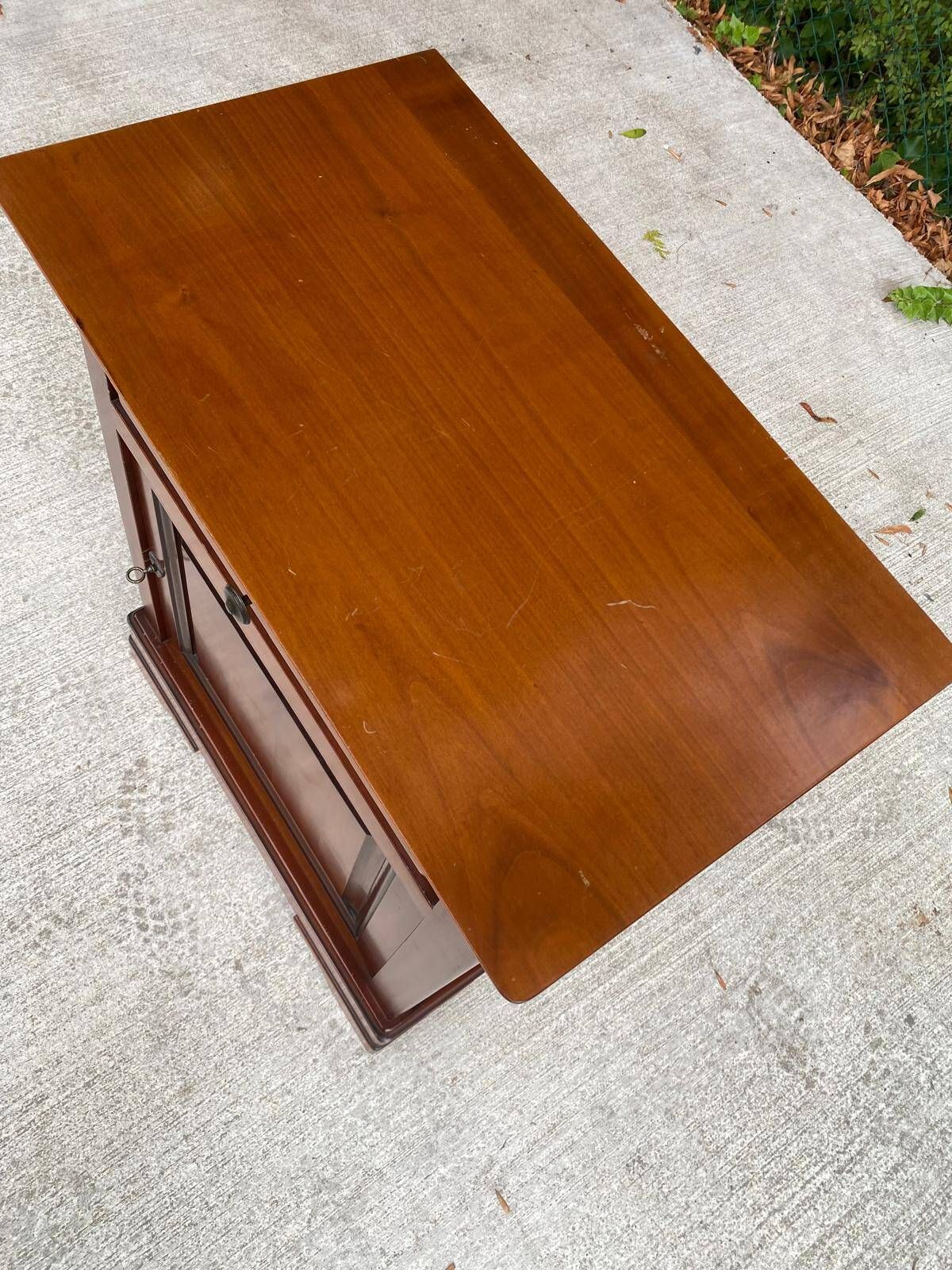 Louis-Philippe style bedside table or end table in cherry wood from the 1980s.