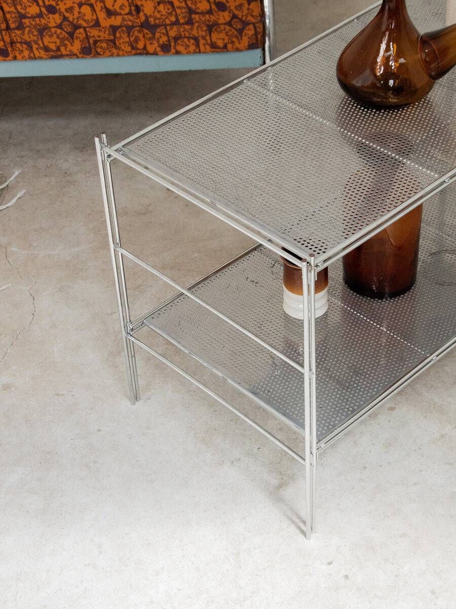 Chrome end table or console, Italy 1970