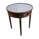 Table bouillotte, guéridon de style Louis XVI en marbre et laiton