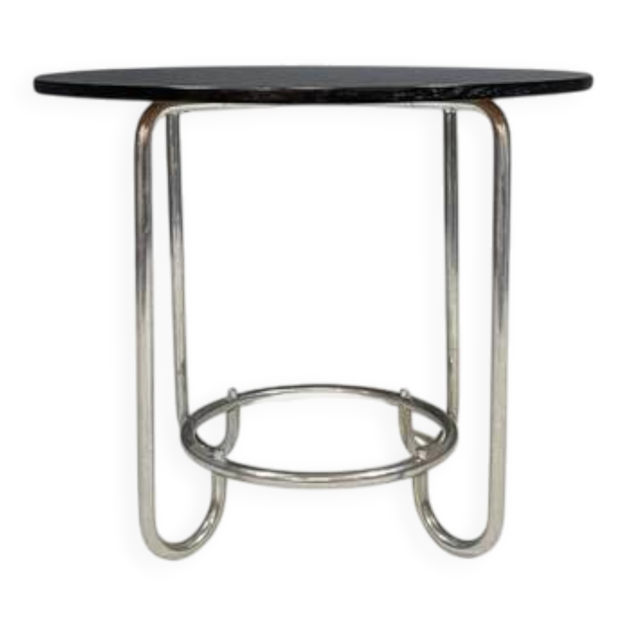 Table basse ronde Bauhaus par Robert Slezák, Tchécoslovaquie, années 1930