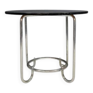 Table basse ronde Bauhaus par Robert Slezák, Tchécoslovaquie, années 1930.
