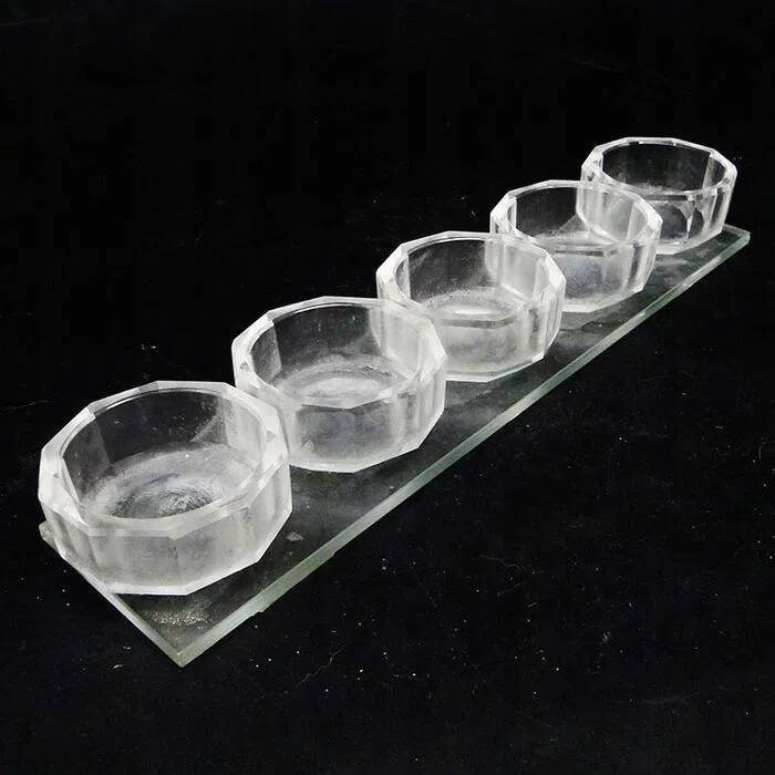 J4i art deco set of crystal salt shakers